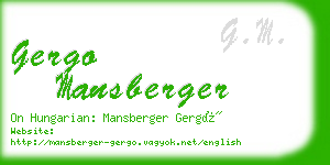 gergo mansberger business card